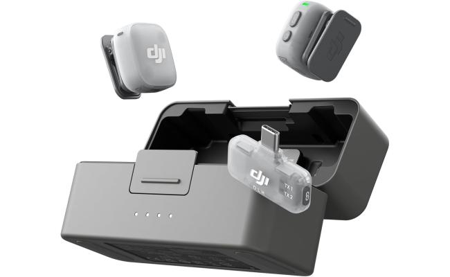 DJI Mic Mini 2 (2 TX + 1 Mobile RX + Charging Case), Lavalier Wireless Vlogging Mic for iPhone/Android/Camera, Bluetooth Microphone, Plug-And-Play, 90h Battery, Streaming, Noise Cancelling